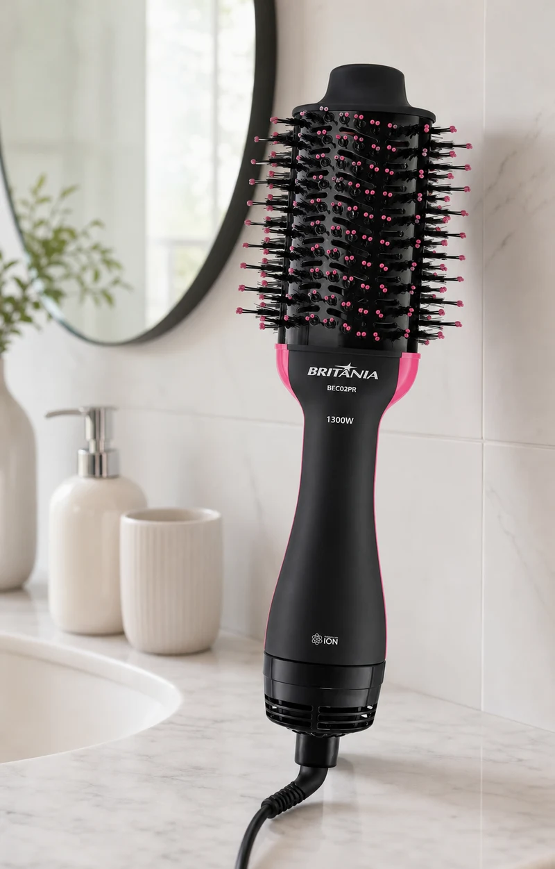 Escova Secadora Britânia BEC02PR 4 em 1 1300W Bivolt